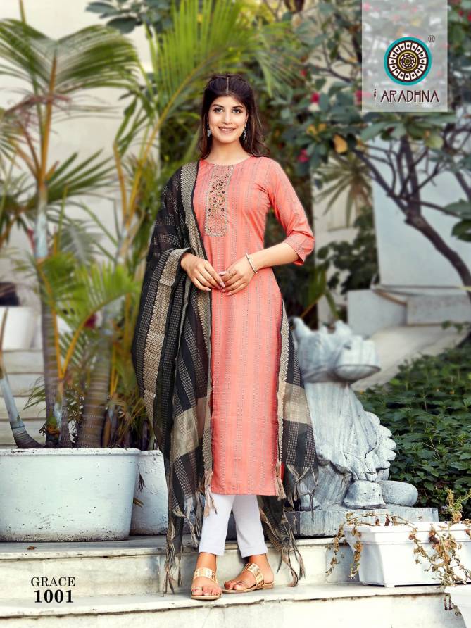 Aradhna Grace 1 New Fancy Ethnic Wear Embroidery Kurti With Dupatta Collection